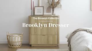 Mopio Brooklyn 3 Drawer Dresser Oak Product Video New Ver [upl. by Oiramej]