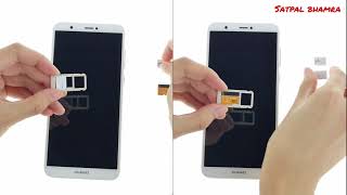 Huawei P Smart  How to insert sim and sd card in huawei P smart [upl. by Tonina]