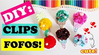 DIY PAPELARIA COMO FAZER 6 CLIPS DIVERTIDOS [upl. by Calore383]