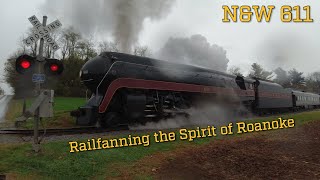 Railfanning the streamlined NampW 611 at Strasburg PA  11 November 2022 [upl. by Datnow]