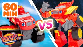 Robot Blaze vs Airplane Blaze ✈️  60 Minutes  Blaze and the Monster Machines Toys [upl. by Merci271]