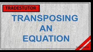 Transposing an equation Trades Math [upl. by Koralle]