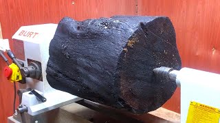 Recycling wood on a lathe Miracles from a piece of burned wood craftsman on a lathe [upl. by Sabelle527]