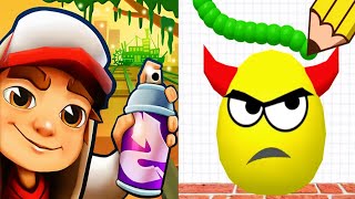 Draw To Smash vs Subway Surfers  Android  iOS Gameplay ASMR Video [upl. by Anitac]