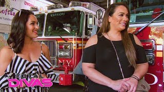 The Bella Twins and Nia Jax tour a fire station in New York Total Divas Jan 10 2018 [upl. by Imuy523]