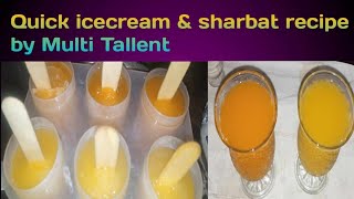 Tang quick recipetang juice sharbat and tang quick icecream how to make tang juice amp icecream [upl. by Sherrard827]