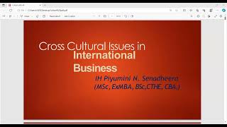 Cross Cultural Issues International Business part 1Global Business Environment [upl. by Gathard]