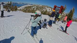 Skiing from California to Nevada  Heavenly Ski Resort  March 2024  4K [upl. by Annayk]