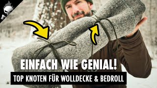 Unbekannter genialer Knoten 👍🏼 Genial zum Verzurren von Wolldecke oder Bedroll [upl. by Bechler]