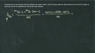 Abundancia relativa de los isótopos del antimonio [upl. by Auqinom]