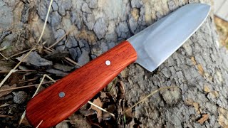 KNIFE MAKING MAKING A SANTOKU KNIFE WITH A PADAUK HANDLE [upl. by Ahtnahc]