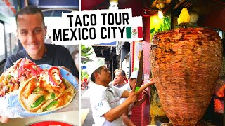 MASSIVE TACO TOUR in Mexico City Mexico  Best TACOS in CDMX  Mexican Street Food Tour [upl. by Dud]