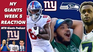 NY Giants Upset Seahawks in Seattle Reaction  Improve to 23 [upl. by Prasad]