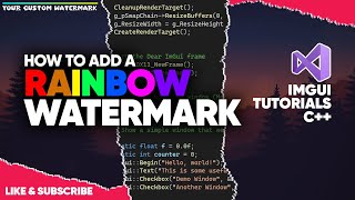 Dear ImGui C Draw a Custom Rainbow Watermark ImGui [upl. by Francoise]