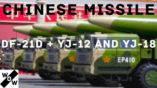 Chinese Missile  AntiShip Ballistic Missile DF21D  YJ12  YJ18 [upl. by Norford]