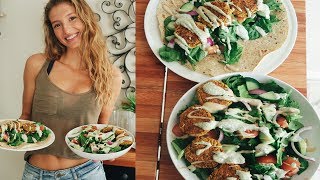 VEGAN FALAFEL RECIPE falafel balls amp burgers  TZATZIKI amp TAHINI DRESSING  EASY amp OIL FREE [upl. by Ennairek]