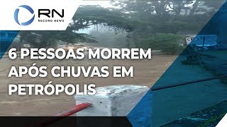 Chuvas deixam 6 mortos e soterrados em Petrópolis [upl. by Eidna11]