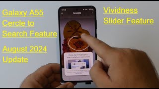 Samsung A55  Cercle To Search  August 2024 Update amp Vividness Slider Feature [upl. by Vanya]