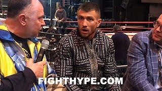 LOMACHENKO HEARS NEWS OF SALIDO LOSING EXPLAINS 135 PLANS AFTER STOPPING RIGONDEAUX [upl. by Scoter638]