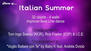 Italian Summer  Line Dance Demo [upl. by Yclehc840]