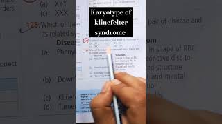 NEET 🤔🤔🤔 klinefelter syndrome karyotype youtubeshort neet biologybook [upl. by Einavoj]