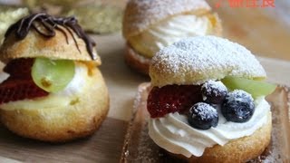 How to Make NonDairy Cream Puffs  VegetarianLactose free 沒有牛奶泡芙 [upl. by Farrish]