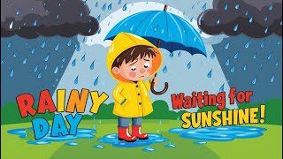 Rainy Day Fun Song for Kids  Cartoon Animation of Rainy Weather and Puddles [upl. by Nivla]