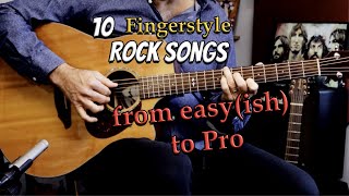 10 fingerstyle Rock songs easy to pro [upl. by Sualohcin]