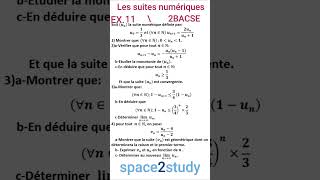 Exercice 11 Les suites numériques 2BACSE [upl. by Summers520]