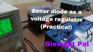 Zener diode as a voltage regulator Practical [upl. by Llevra31]