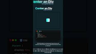 Center an Div  shorts shortsvideos webdesign htmlcsswebsite javascript html5css3 [upl. by Chavey543]