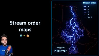 Stream order map of the Nile river using ArcMap and Blender [upl. by Raddatz]