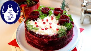 Heringssalat russische Schuba  Salat als Torte [upl. by Pinzler]