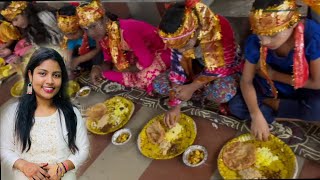 Sacred Tradition of Naba Kanya Bhojan  Navaratri Vlog [upl. by Bathelda]