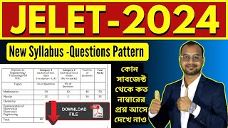 JELET 2024 Exam Date  JELET 2024 Exam New Syllabus🔥Jelet 2024 New Syllabus amp Question Patternpdf [upl. by Aninat559]