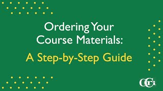 Ordering Course Materials Online [upl. by Nedda]