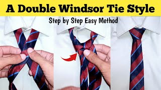 How to tie a tie Double Windsor knotFor Beginners Easy and Fast Necktie Tutorial [upl. by Meras642]