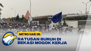 Tuntut Kenaikan Upah 13 Buruh di Bekasi Mogok Kerja [upl. by Yrellih]