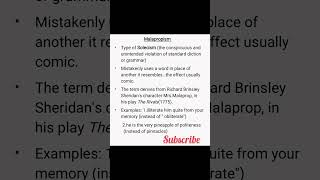 Malapropism shortsvideo english Literary Terms [upl. by Wendelina]