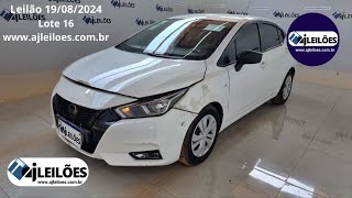 Lote 16 Versa Sense CVT 2323 leilão dia 19082024 ás 800 wwwajleiloescombr [upl. by Cecile]