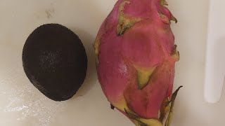 slicing avocado and sweet dragon fruit fruit yummy viral [upl. by Eniamrahs]