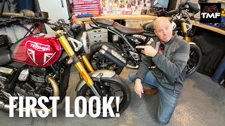 New Triumph 400s  Scrambler 400X and Speed 400  First Look [upl. by Ahsekyw155]