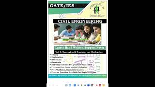 VOL 3 SURVEYING amp ENGG MECHANICS PART1 GATE ESE CIVIL ENG MADE EASY TOPPERS HANDWRITTEN NOTES gate [upl. by Trik]