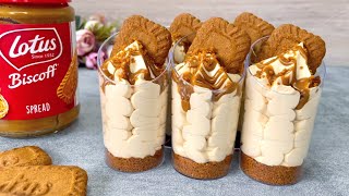 Lotus Biscoff dessert shots  Easy and yummy NO BAKE mini dessert cups [upl. by Herman]