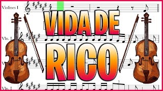 VIDA DE RICO partitura violín partitura violino  violin sheet  easy violin sheet [upl. by Boelter]