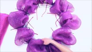 DIY Deco Mesh Flower Wreath [upl. by Eisdnyl]