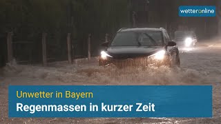 Unwetterfront zieht über Bayern hinweg [upl. by Nodlehs]