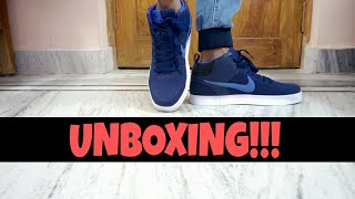 unboxing of nike men navy liteforce III midtop sneakers everything visible [upl. by Opal693]