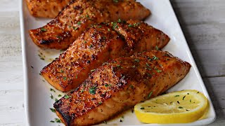 Air Fryer Glazed Salmon Recipe [upl. by Ladin]