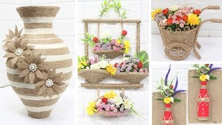 5 Jute craft ideas  Home decorating ideas handmade  3 [upl. by Imojean]